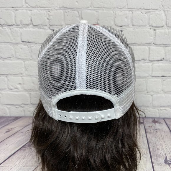 Vintage Farmer Hat Mesh Rope Cap Snapback Red White BROMOX Herbicide Item#1 - Picture 3 of 9